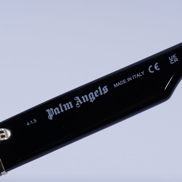 Palm Angels PERI086 HYDE 1045 Sunglasses Black Rectangle Frame, Blue Lenses - Picture 8 of 11